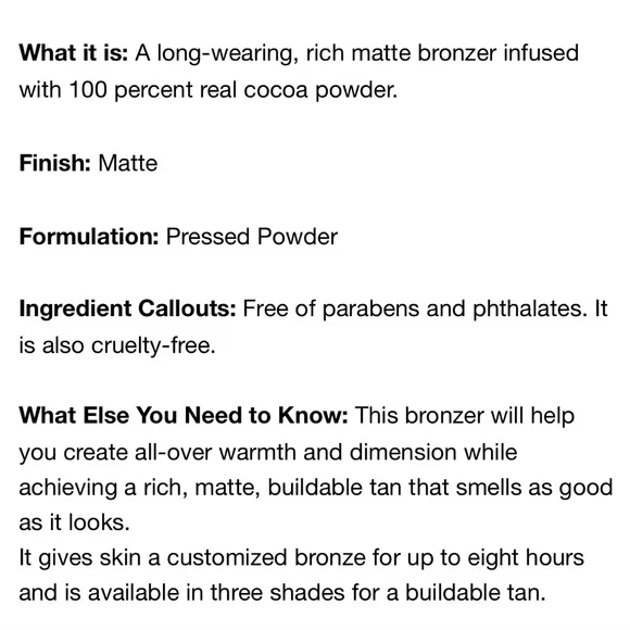 NEW FULL SIZE TOO FACED MILK CHOCOLATE SOLEIL MATTE BRONZER FOR LIGHT TO… - Picture 4 of 4